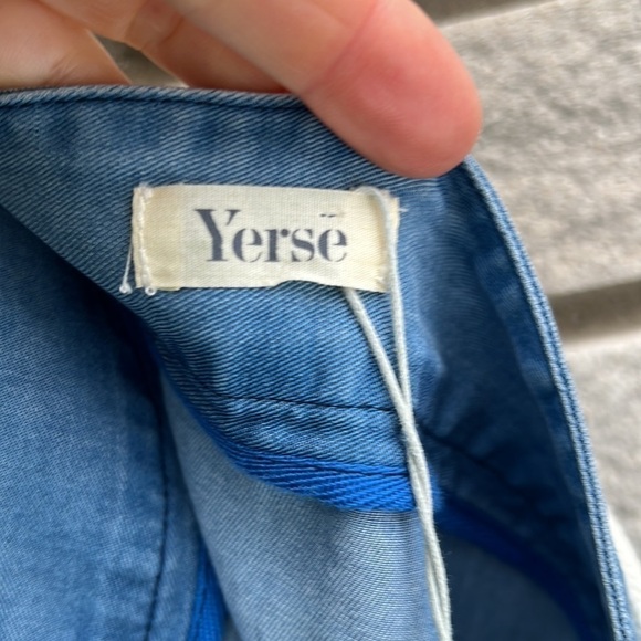 Yerse Tencel Wrap Denim Mini Skirt Sz L - Picture 7 of 9